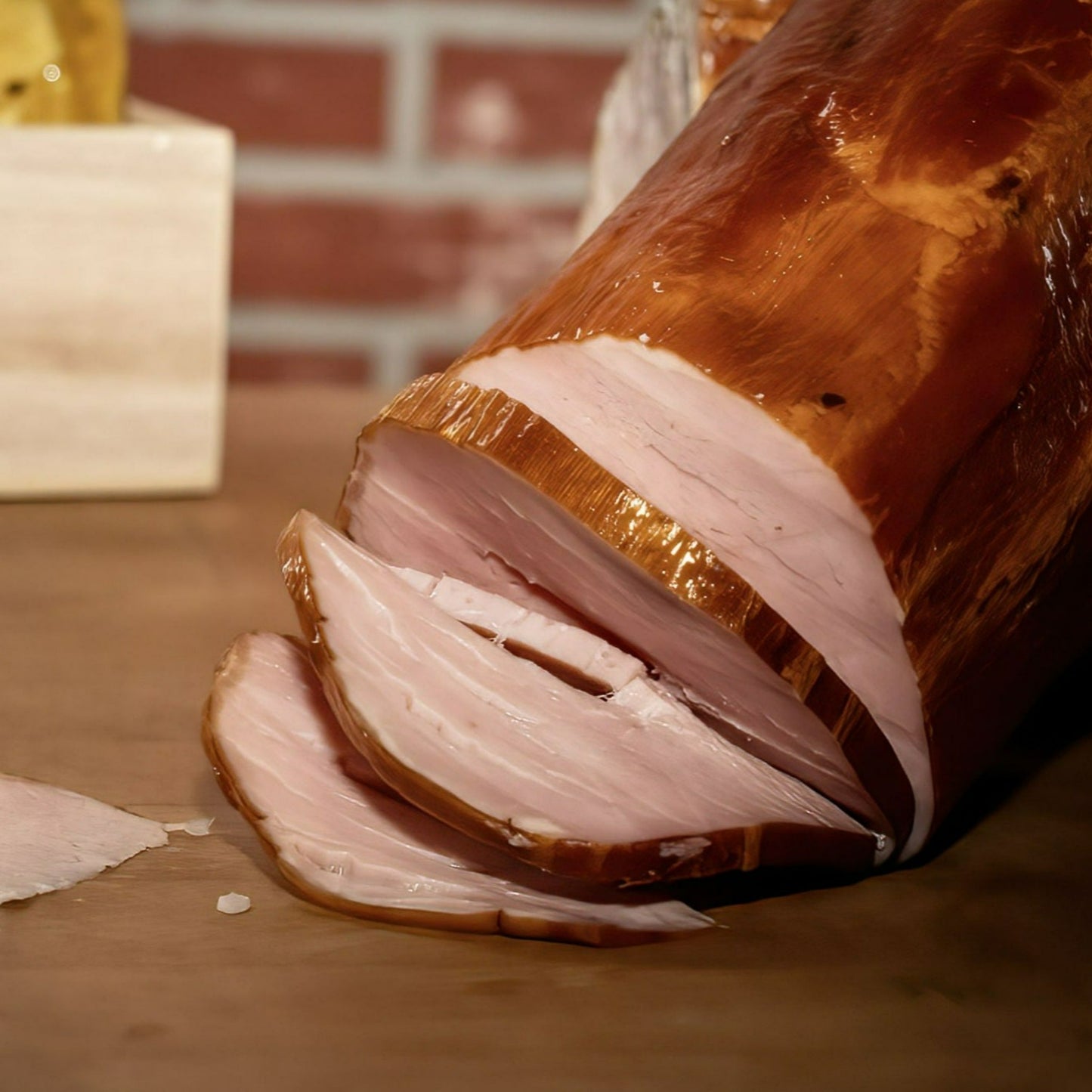 canadian bacon sliced to a medium thickness